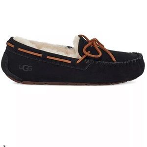 ❤️ BRAND NEW UGG DAKOTA MOCCASIN SLIPPERS BLACK UGGS SIZE 8